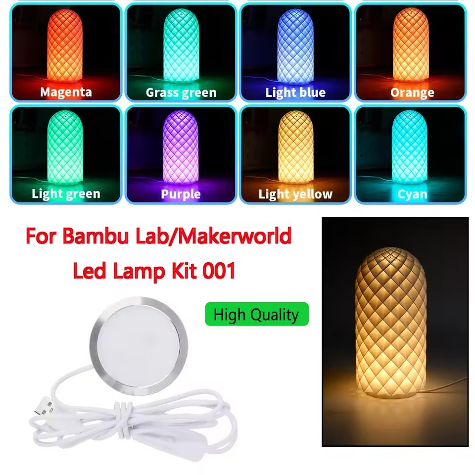 3D Printer LED Lamp Kit 001,For Bambu lab A1/A1mini/P1S/P1P/X1C Makerworld Maker's Supply Hardware kit 5V USB Powered,Warm Light