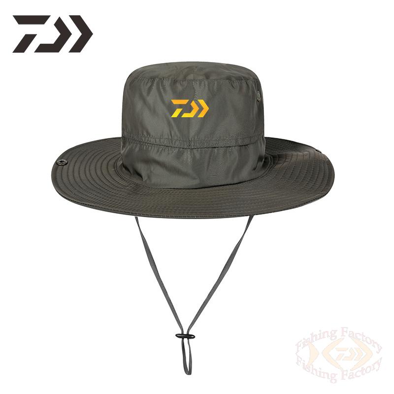 Daiwa Unisex Fishing Caps Bucket Hat Outdoor Uv Protection Adjustable Breathable Fishing Hats Solid Wide Brim Cap