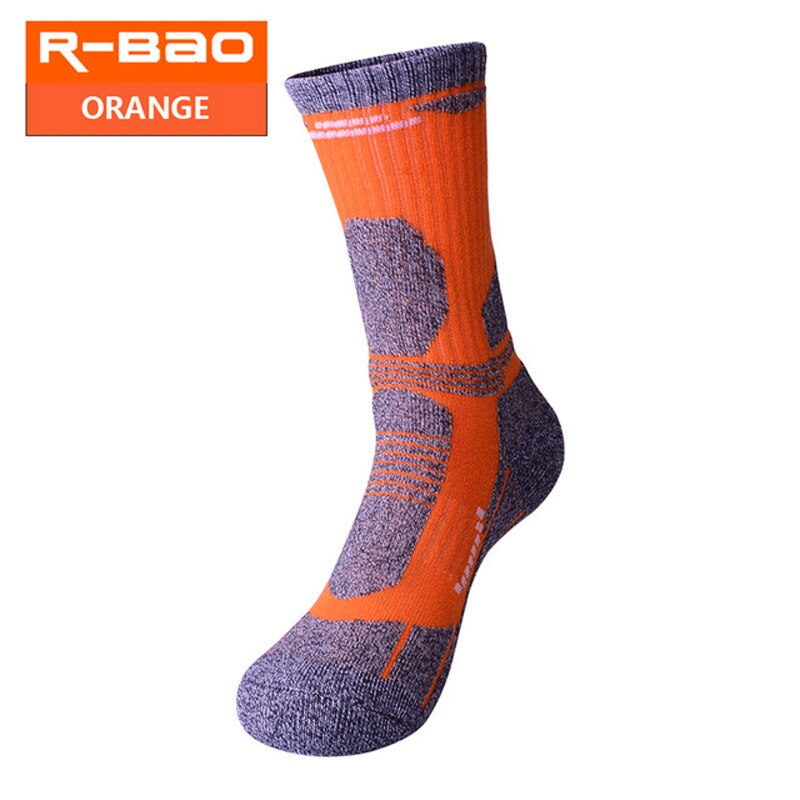 Katoen Outdoor Bergbeklimmen Wandelen Sport Sokken Thicken Winter Warm Fietsen Sokken Voor Mannen Vrouwen Ski Vissen Gym Unisex: Orange / M