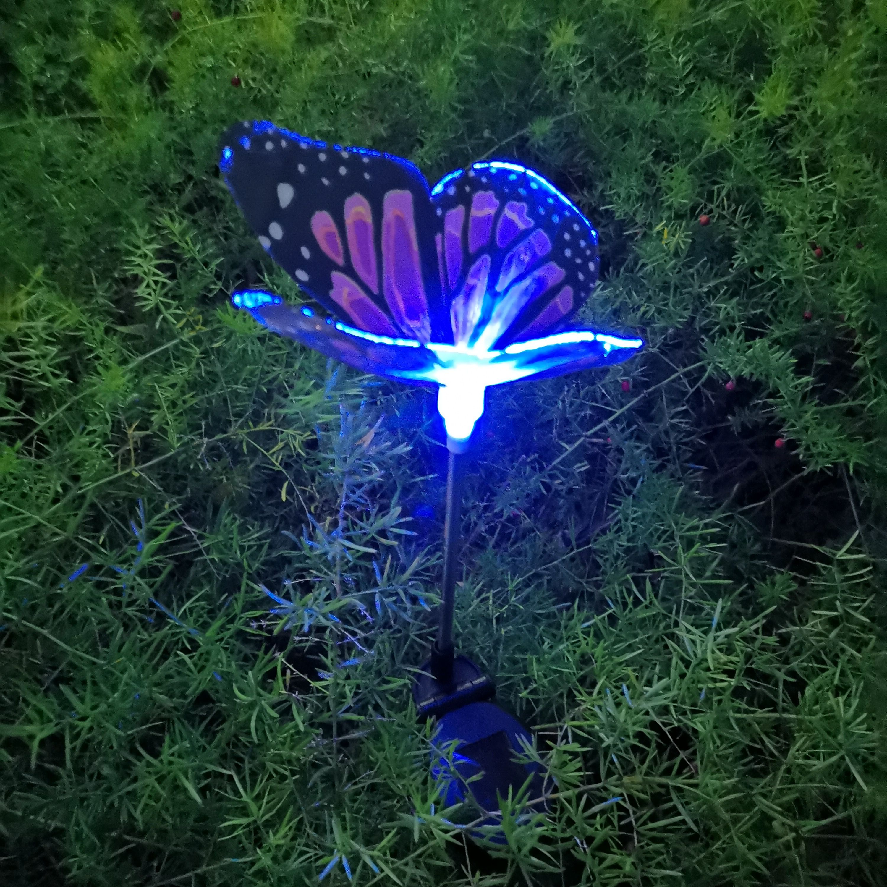 Solar Tuin Licht Kleurrijke Vlinder Verlichting Waterdichte Led Licht Outdoor Tuin Decoratie Voor Yard Gazon Lamp Patio Pathway