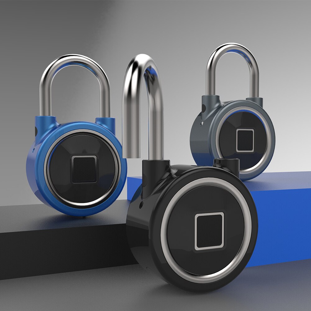 Smart Padlock Lock Bluetooth Box Door Safety Cabinets Fingerprint Unlocking Monitor Keyless
