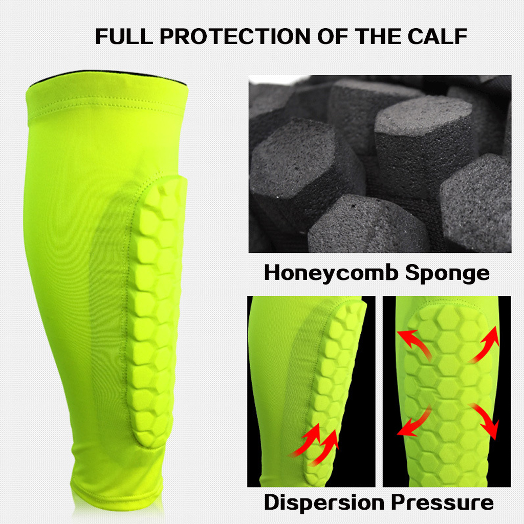 WorthWhile 1 PC Honeycomb Shin Guard Sports Football Shields Soccer Legging Shinguards Leg Sleeves Protective Gear