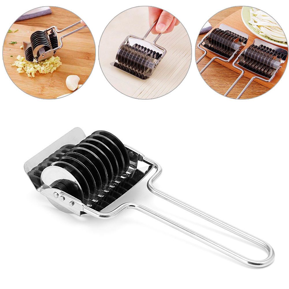 Roestvrij Staal Noodle Rooster Roller Deeg Cutter Pasta Spaghetti Maker Gebak Groente Rolling Slicer Keuken Koken Gereedschap
