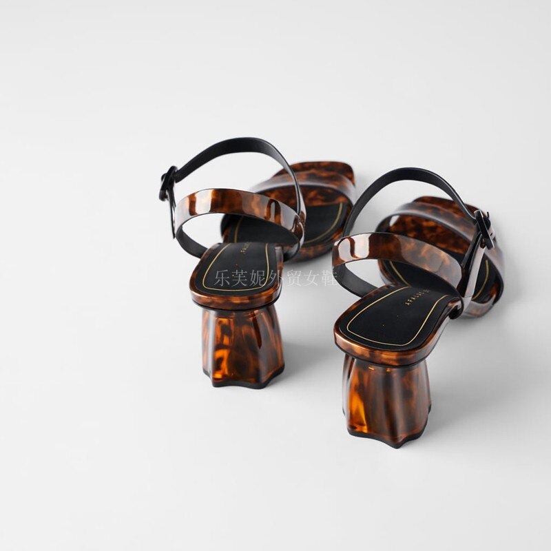 Withered chaussures d'été femme femmes chaussures femmes sandales ins haute rue vintage talons chaussures femme talons léopard sandales femmes