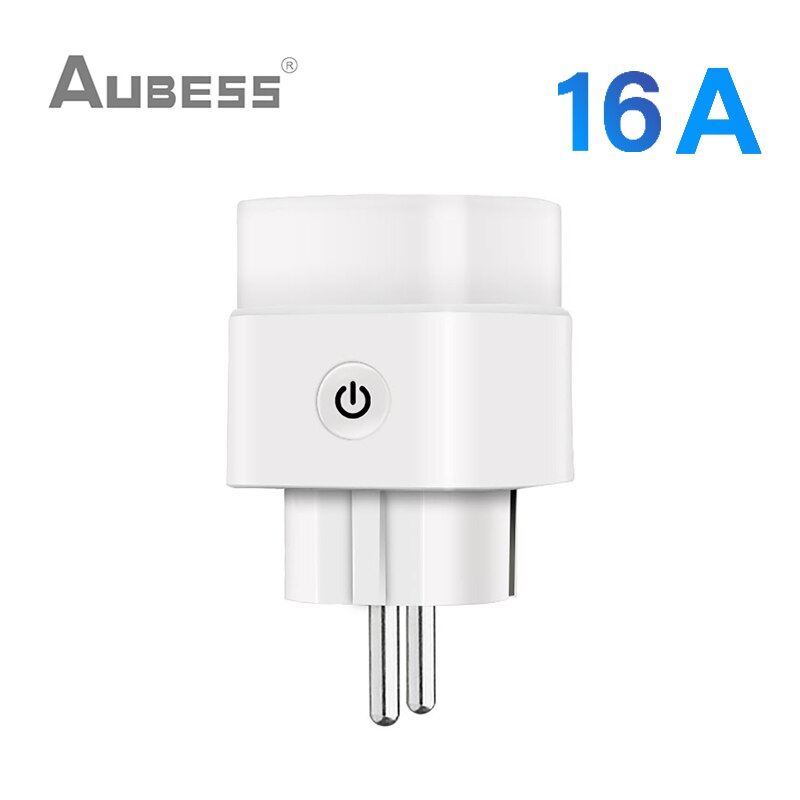 Aubess Tuya Wifi Smart Plug Eu 16A 20A Smart Socket Met Power Monitor Timing Functie Smart Leven Via Alexa Google thuis Alice: 16A