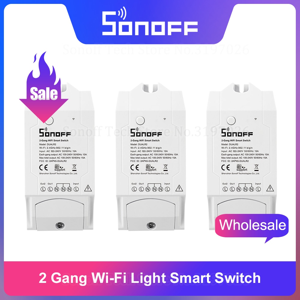 Itead Sonoff Dual R2 2 Gang Wifi Licht Smart Switch Tijdschema Smart Scène Via Ewelink Werkt Met Alexa Google thuis Ifttt