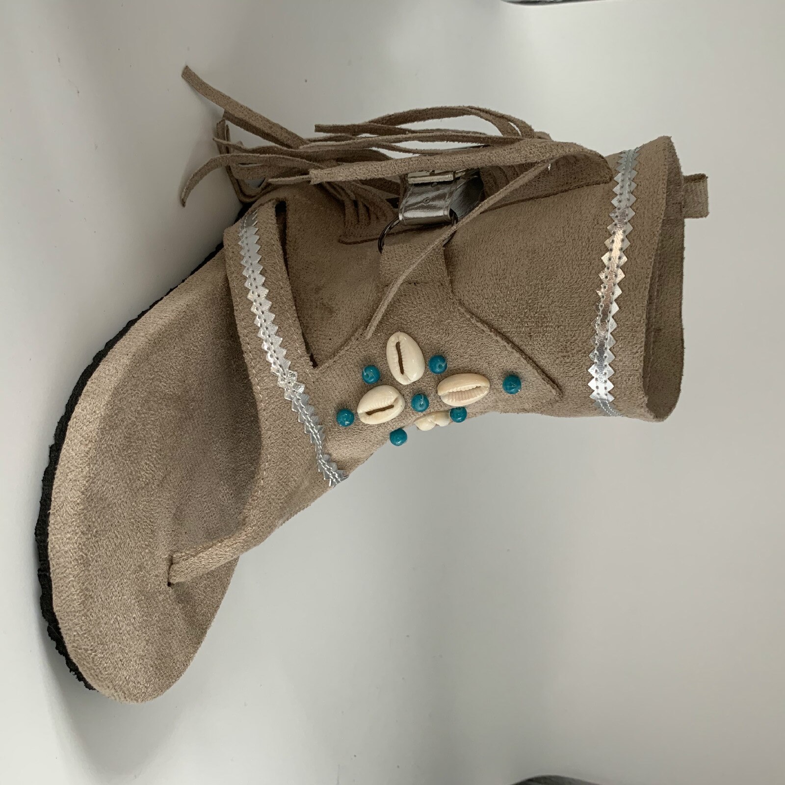 BLWBYL Retro Women Fringe Flower Wedges Shoes Solid Flock Beach Casual Sandals Women Summer Flip Flop Sandals: Khaki / 36