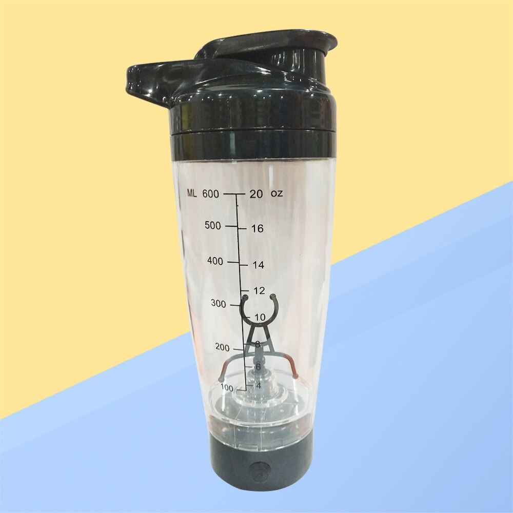 1 Pc Protein Shaker Bottle Vortex Mixer Tornado Shaker Cup 600ml Portable Automatic Shaker: Blue