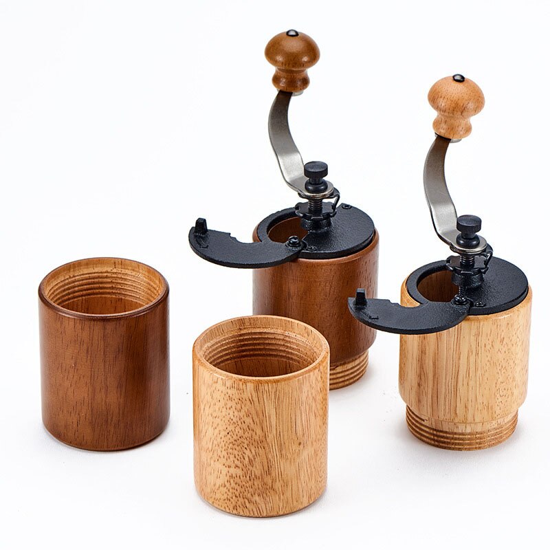 Holz Manuelle Kaffeemühle Bohne Konische Grat Kaffeemühle für Espresso Fein Grob Einstellbar Tragbare für Reisen Heimat Sekretariat