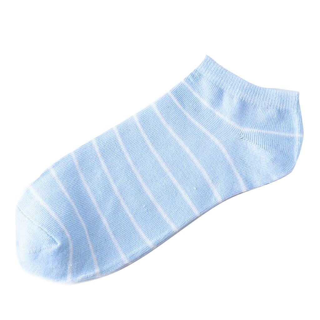 Women Stripe Short Socks Skateboard Colorful Ankel Sock Breathable Comfortable Casual Socks Harajuku #40: Sky Blue