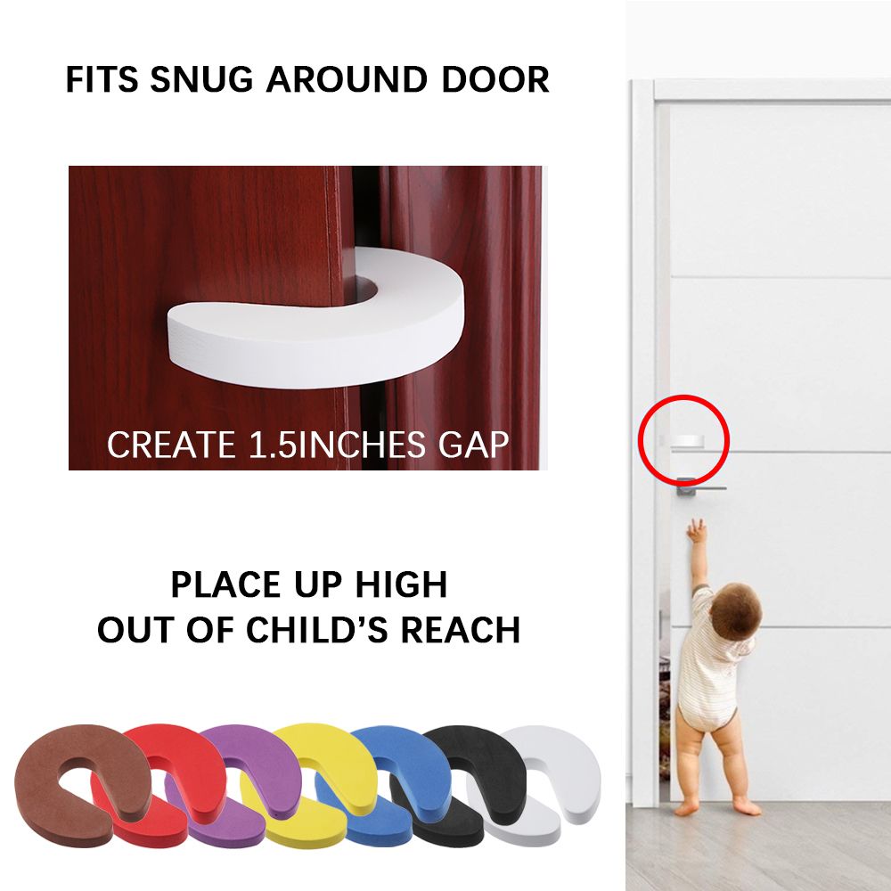 4PCS Soft Foam Door Stopper Baby Kids Safety Guard Finger Protector Home Kitchen Bedroom Security Door Clip
