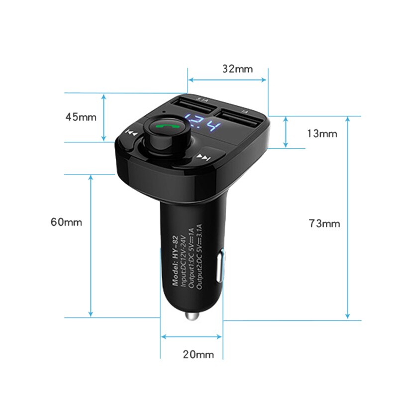 Fm-zender Aux Modulator Bluetooth Handsfree Carkit Auto O MP3 Speler Met Quick Charge Dual Usb Car Charger