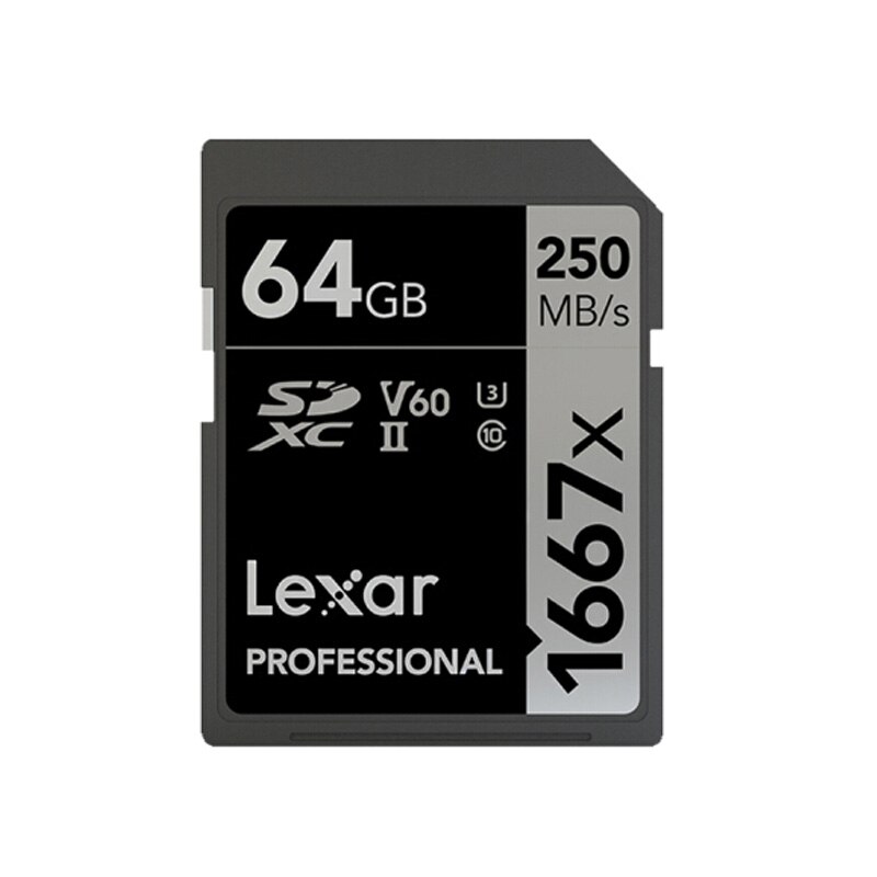 Lexar 1667x Memory Card 128GB 64GB High Speed 250MB/S U3 UHS-II V60 Class 10 Flash SD Card 633X 32GB For Full-HD 4K Camera: 1667x 64GB