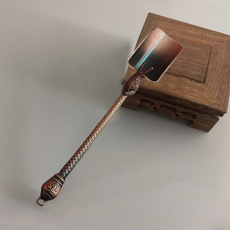 Chinese Stijl Schop Vorm Thee Lepels Retro Thee Accessoires Koperen Suiker Zout Koffie Lepels Voor Keuken Kongfu Thee Tools Gadgets: 6