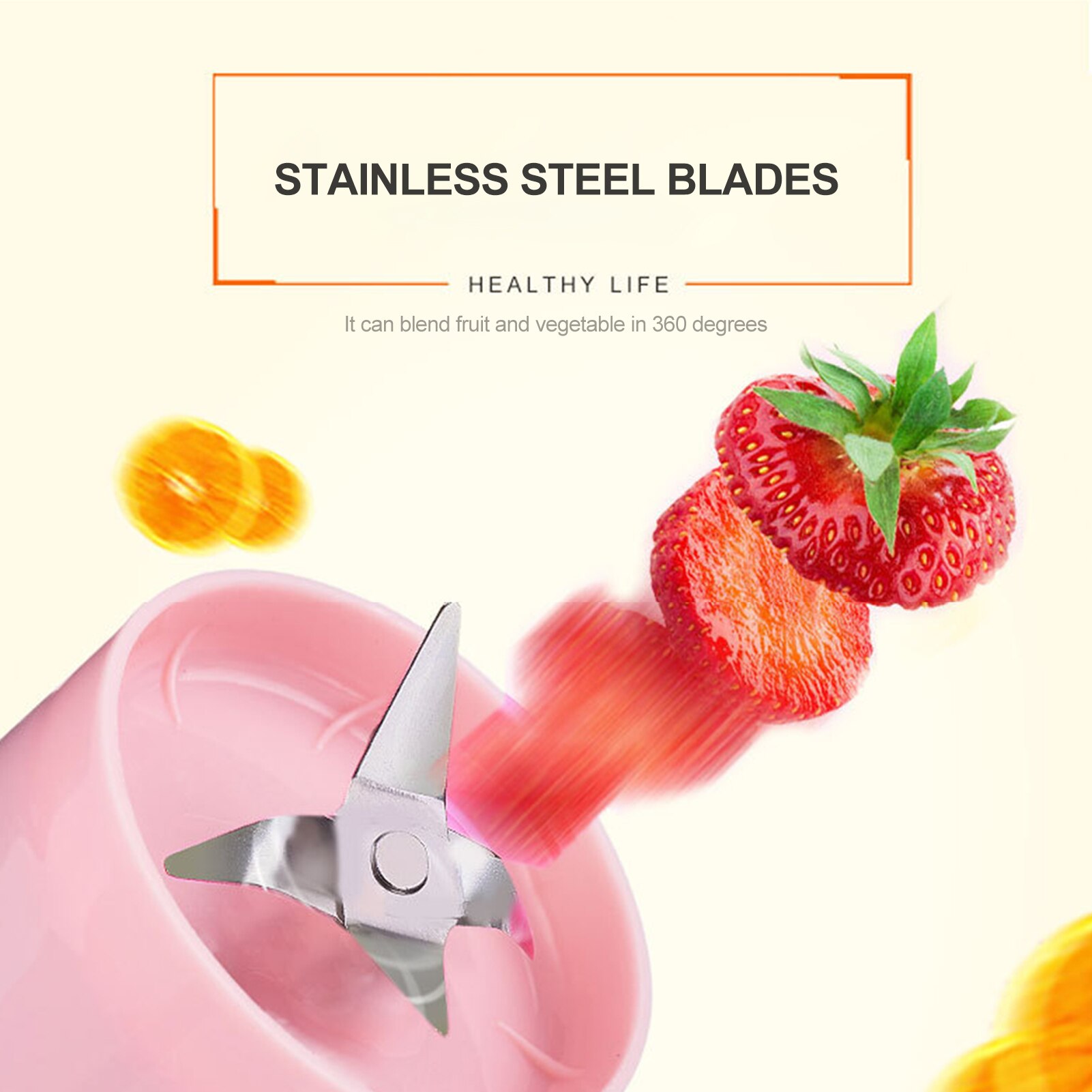 270mL Portable Juicer Electric Mixer Cup Mini Smoothie Blender Shakes Handheld Fruit Vegetable Machine Milkshake Juicer Cup