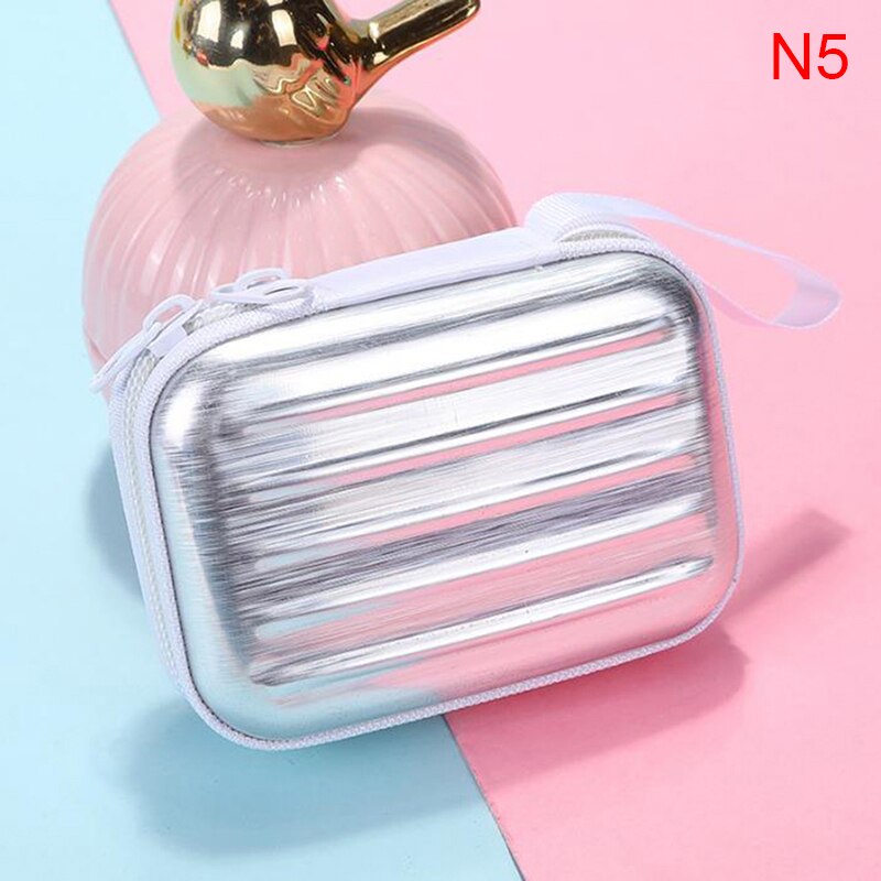 1PC Luggage Model Square Tin Iron Box / Mini Pouch / Key Purse / Pencil Case/steel Box/coin Storage Bag/headset Bag: N5