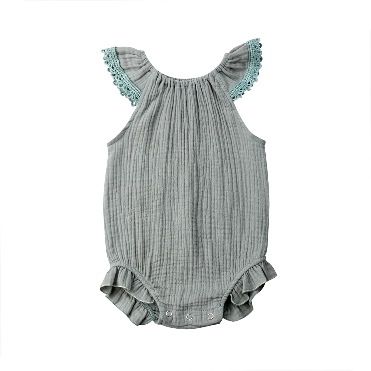 Ropa de verano Citgeett para recién nacido, traje entero con mangas con volantes, mono sólido de una pieza para bebé, traje de playa, trajes Casuales
