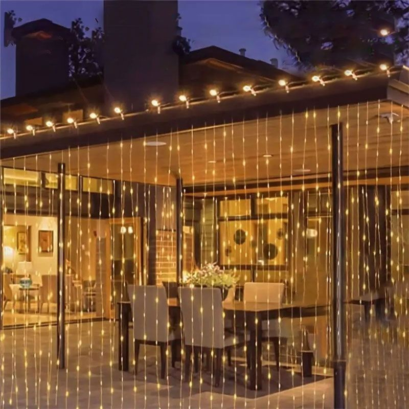 Lumières dégradées de rideau LED, 8 modes d'éclairage, décoration extérieure et intérieure pour Noël, fête de mariage, jardin, salon, chambre à coucher, 6m, 3m