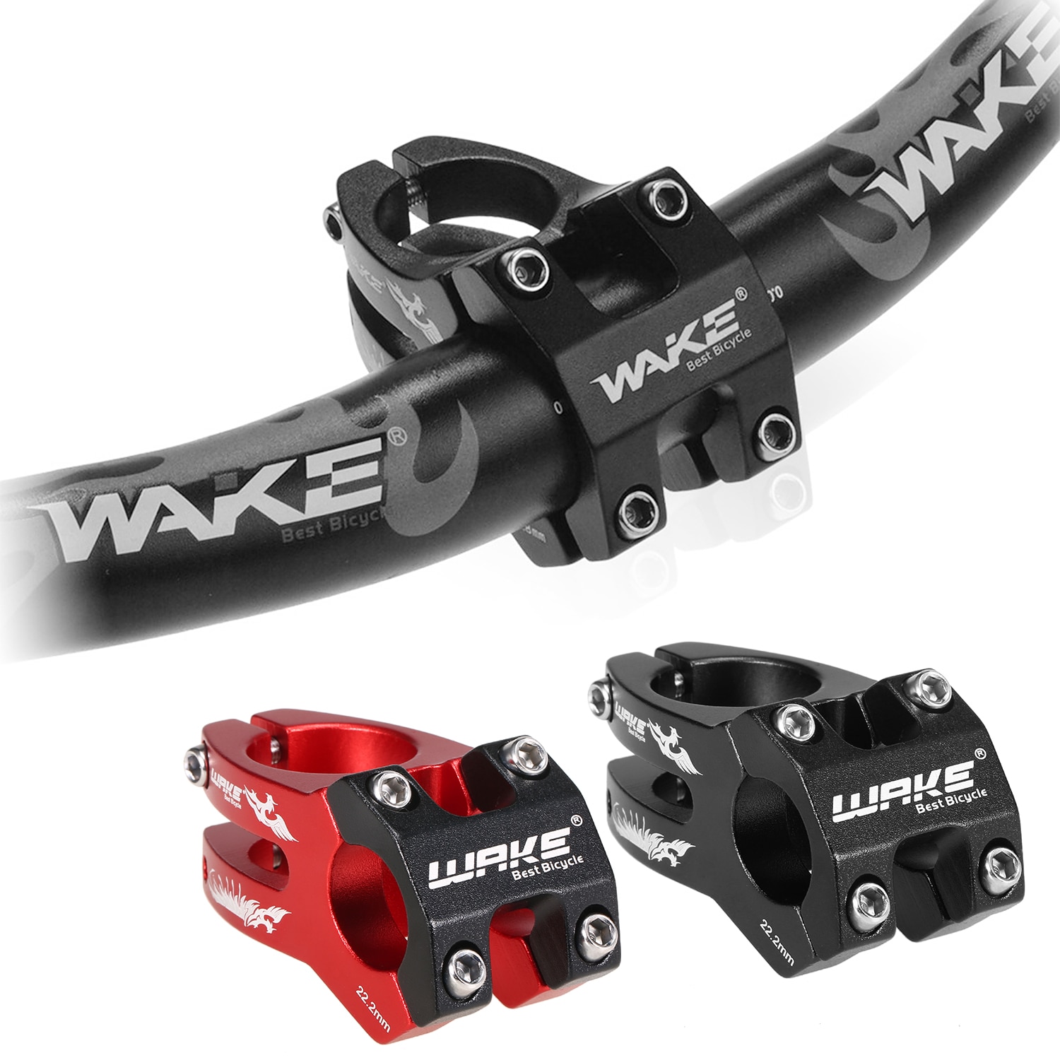 Wake stem Bicycle Stem Children Balance Bike Handlebar Stem Children Bicycle Aluminum Alloy Riser bike stem