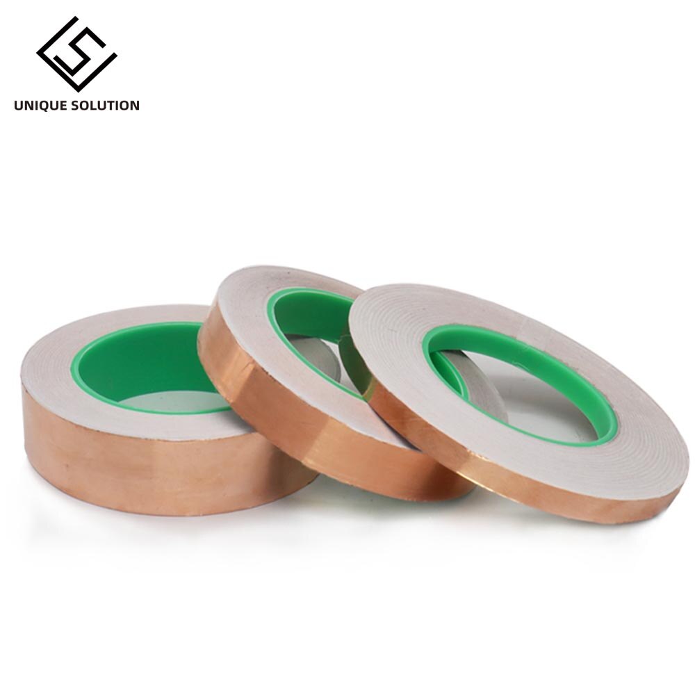 3~50mm *20M Double Sided Conduct Copper Foil Tape Mask Electromagnetic Shielding double side conductive copper foil tape