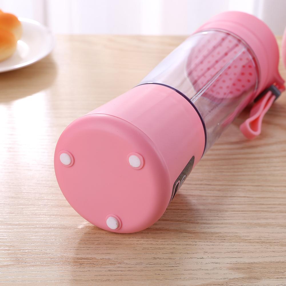 Licuadora eléctrica de 380ML para hogar, máquina exprimidora de frutas portátil, mezclador de jugo de vegetales, procesador de alimentos recargable por USB