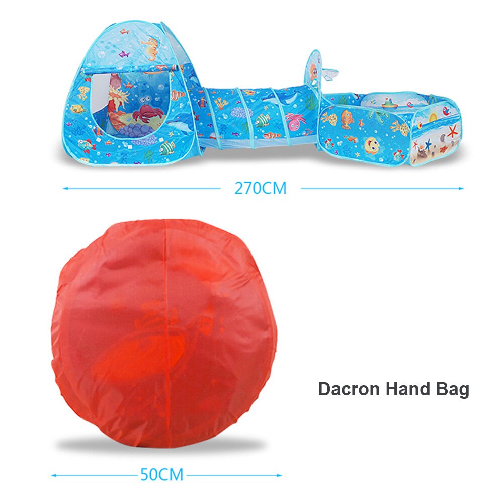 3 in 1 Faltbare freundlicher Spielen Haus Zelt Krabbeln Tunnel + Spielen Zelte + Baby Ozean Ball Schwimmbad Karikatur Ozean serie freundlicher Ich bin Freien Spiel