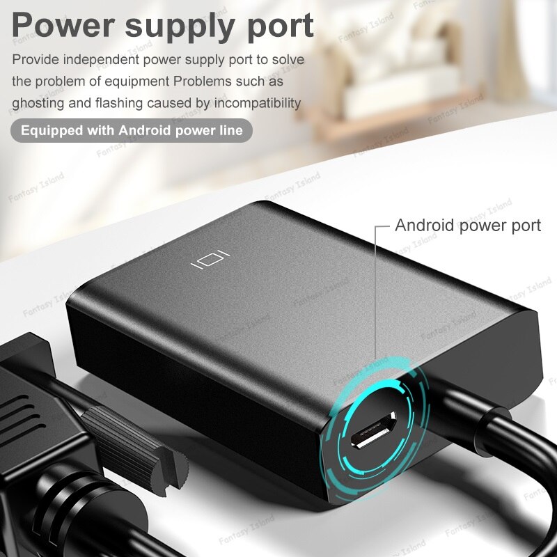 HW-2216 Vga Naar Hdmi Converter Met Audio Kabel Vga Naar Hdmi Laptop Aangesloten Op Monitor