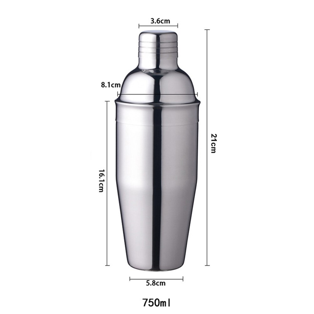 750 Ml Cocktail Shaker Rvs Drink Shakers Roestvrij Martini Mixer Shaker