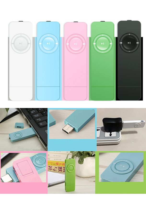 Reproductor MP3 deportivo en línea con USB, conciso de Control de pulsación de sonido sin pérdidas, reproductor de música portátil, compatible con tarjeta TF,