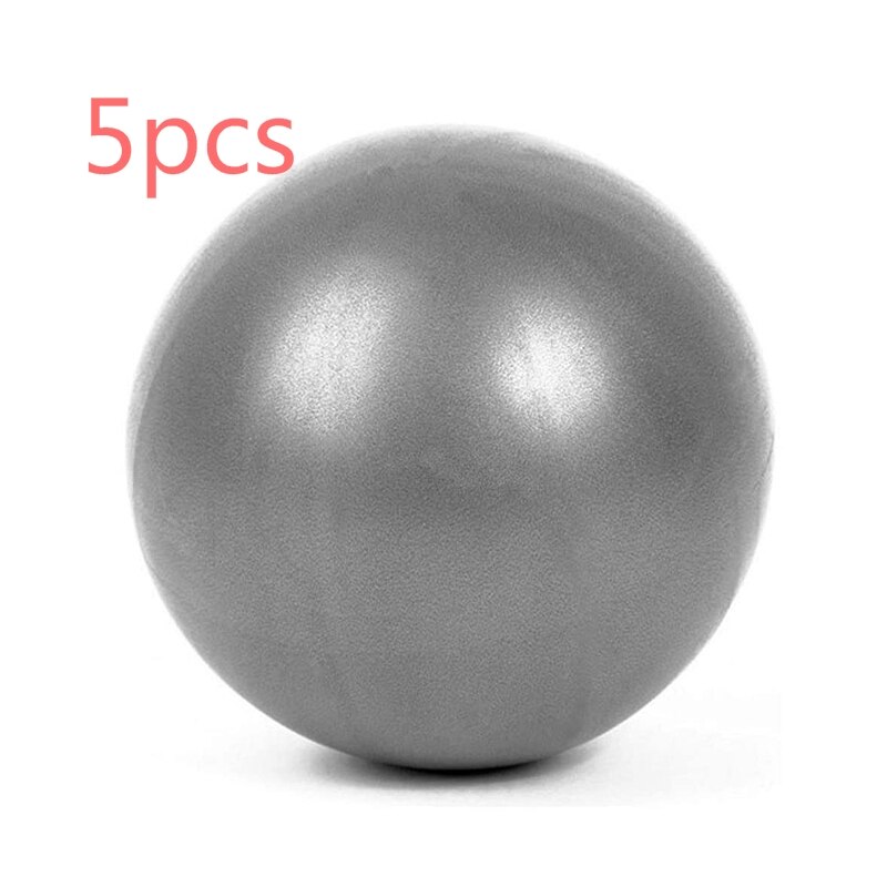 25cm Mini Yoga Ball Pilates Ball Stability Exercise Training Anti-burst And Anti-slip Ball With Inflatable Tube: 5pcs
