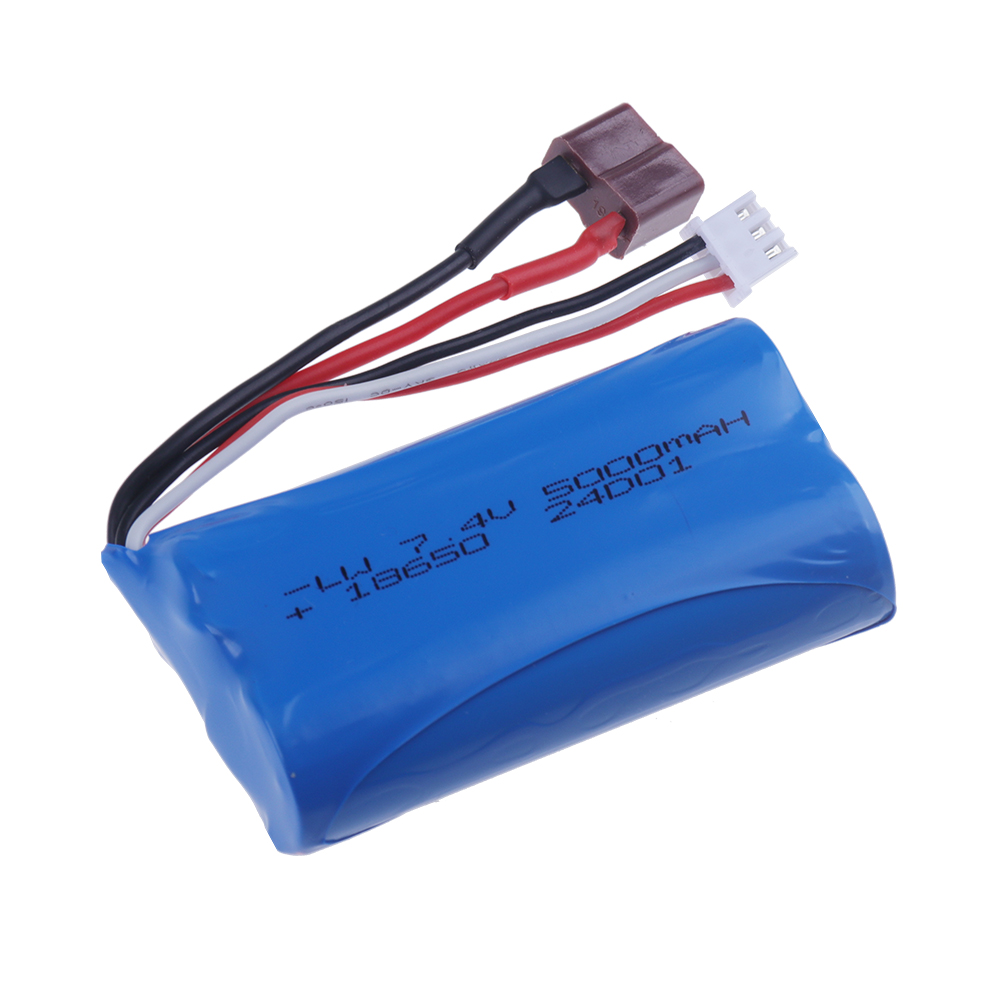 7.4V 18650 5000mAh 30C Lipo Battery for Wltoys 10428 /12428/12423 RC Car Parts 7.4v battery For Wltoys 144001 A959-B A969-B 9125