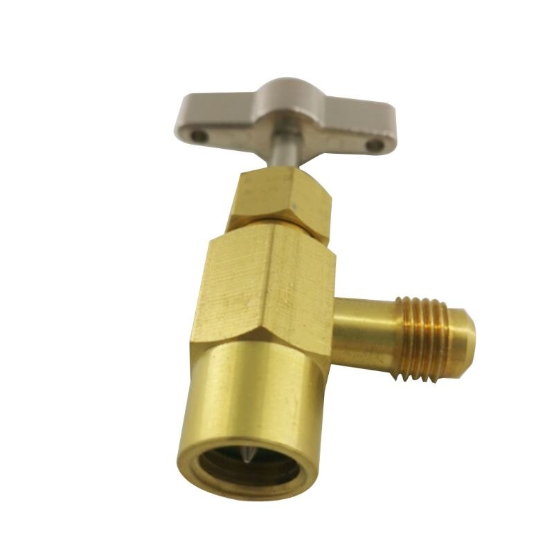 R134A Can Tap Valve Refrigerant Dispenser Tool with Tank Adapter for 1/4 and 1/2 inch AC Freon Charging Hose