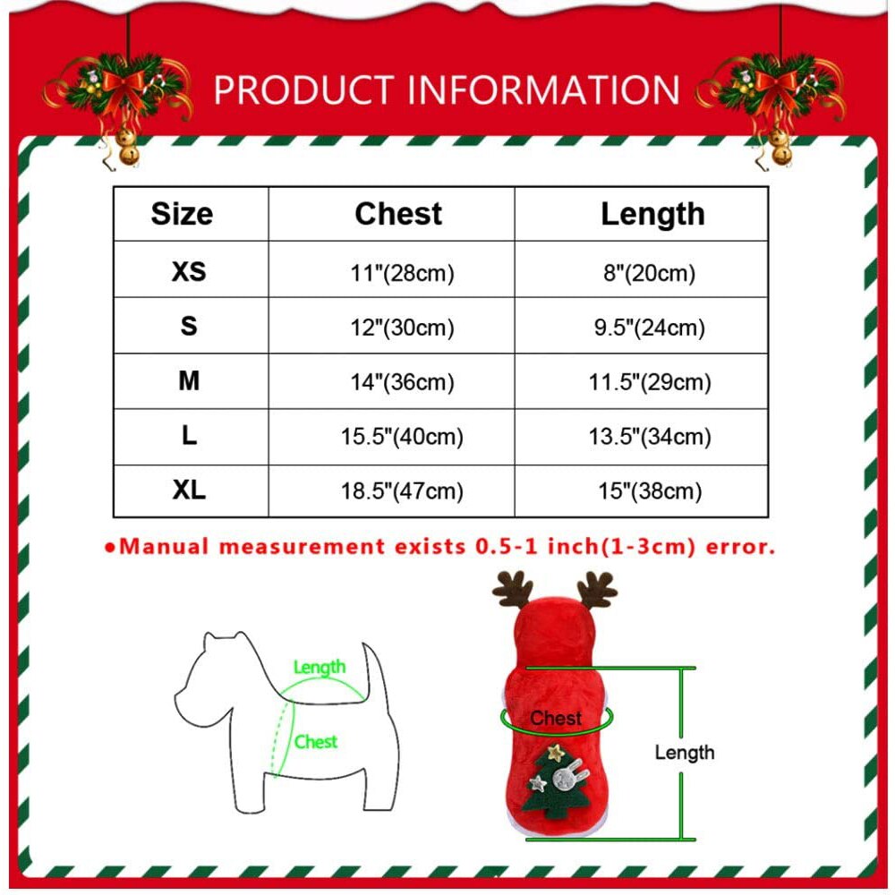Kjæledyr hund juleklær katt kostyme elgjakke frakk kjæledyr jul hund klær kostymer til stor hund eller liten hund xs-xl