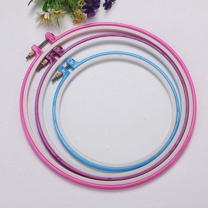 8-25cm DIY Embroidery Plastic Tool Circle Round Plastic Frame Art Craft Cross Stitch Traditional Sewing Manual Embroidery Tools