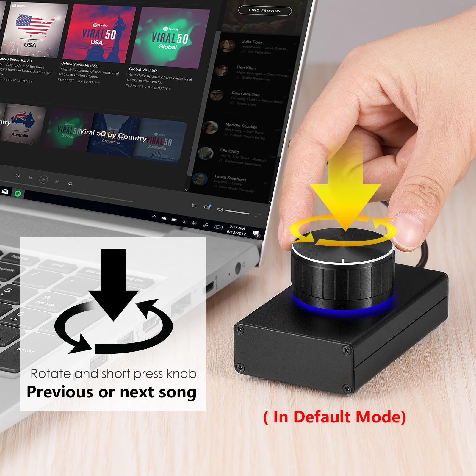 Douk Audio Mini Usb Volume Controller Voor Computer Speaker Een Sleutel Mute Lossless Audio Control Knop