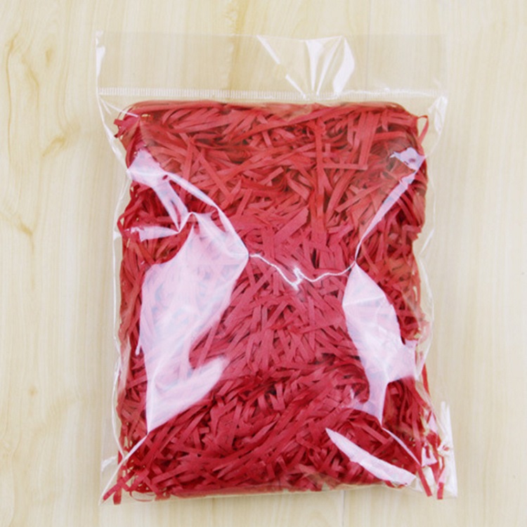 Farverige strimlet rynkepapir raffia slikbokse diy boks fyldstof materiale tissue party emballage fyldstof dekoration: Rød