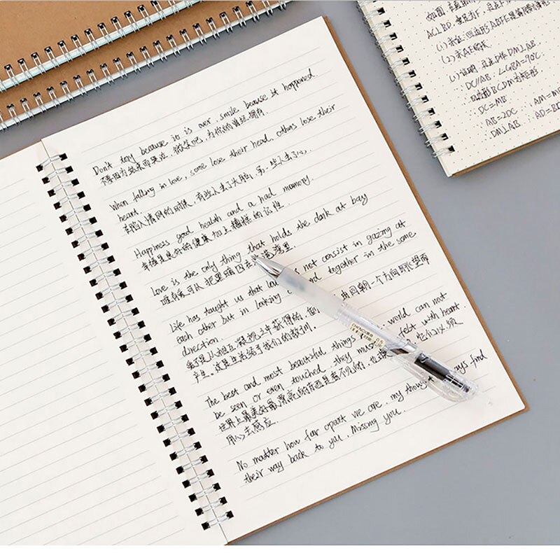 Agenda A5 Spiral Notebook Daily Planner Grid Dot Blank Line Kraft Paper DIY Sketchbook Office Supplies Stationey