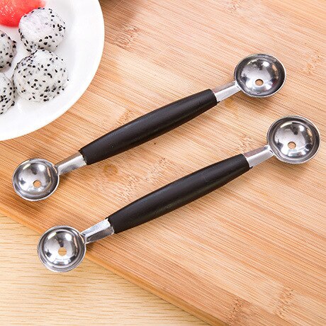 Stalinless Steel Dual Double-end Melon Baller Scoop Fruit Spoon Ice Cream Dessert Sorbet Kitchenware Scoop Cook Tool