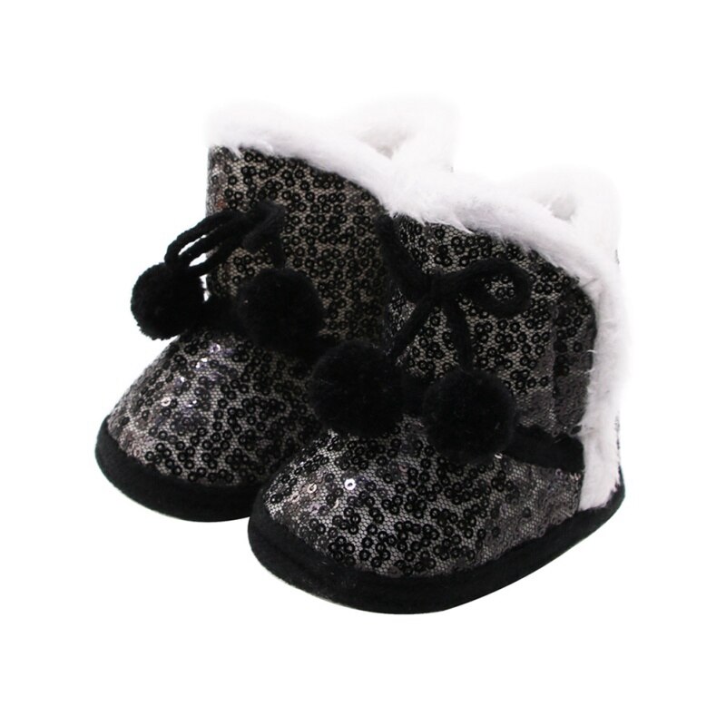 Winter Girls Boots Children Short Boots with Glitter Thicken Snow Field Booties Warm Comfortable for Kids: Khaki / 13-18 Months