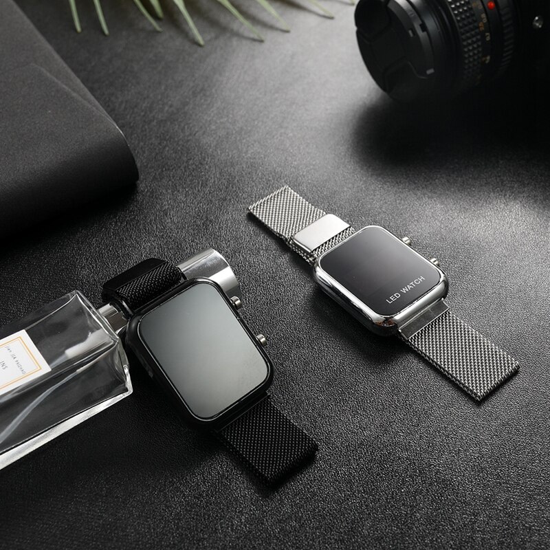 Luksus firkantet urskive kvartsure til kvinder rustfrit stål magnetisk armbånd kjoleur dame armbåndsur relogio feminino