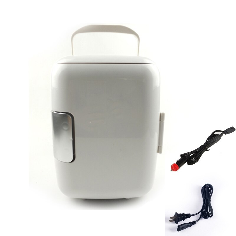 4l lyserøde bilkøleskabe mini lille hjemmestue hjemmebil dobbeltbruger studerende enkeltdørs lille køleskab 220v/12v 18*23*30cm 50w: Hvid til bil hjem