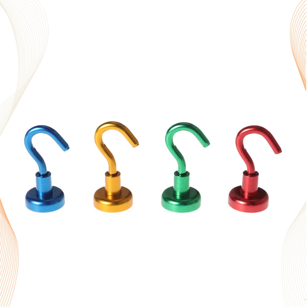 4 Stuks Mini Sterke Magnetische Ronde Haak Hanger Nuttig Super Power Ndfeb Magneten Voor Huis Keuken Muur