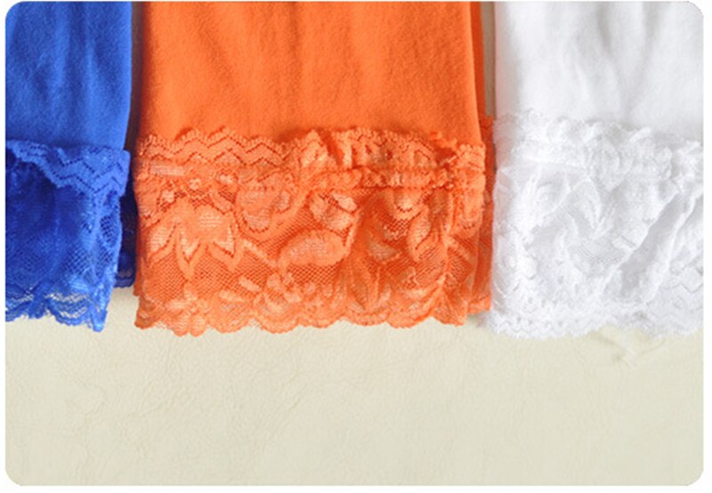 Leggings à crochet en dentelle pour enfants de 3 à 8 ans, 1 pièce/lot: orange
