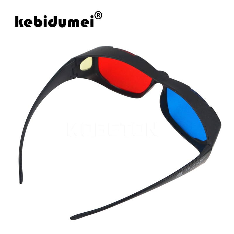 Kebidumei Rood Blauw 3D Bril Anaglyph Framed 3D Vision Bril Voor Game Stereo Movie Dimensional Anaglyph Bril Plastic Glas