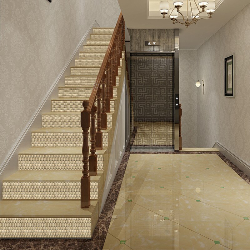 simple six-piece stickers green bamboo stairs stickers stairs floor decals home and wall stickers