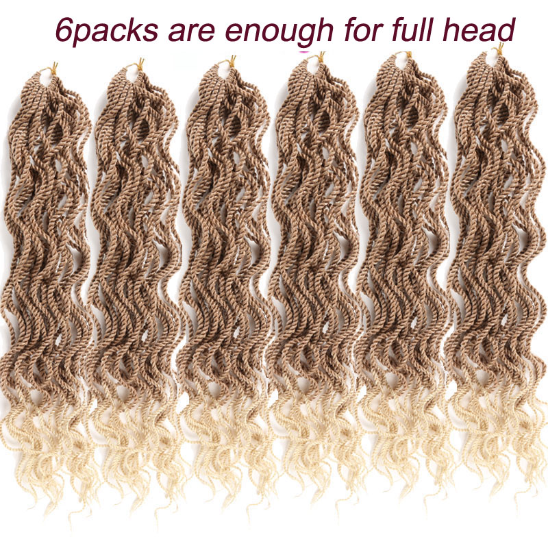 Senegalese Twist Hair crochet 22inch 24strands wavy curly Crochet braids