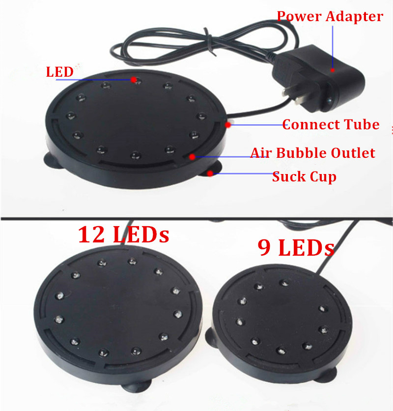 Corlorful Submersible Aquarium LED Lighting Decorative Fish Tank Lights Aquarium Air Bubble Water Lamp Used With Air Pump