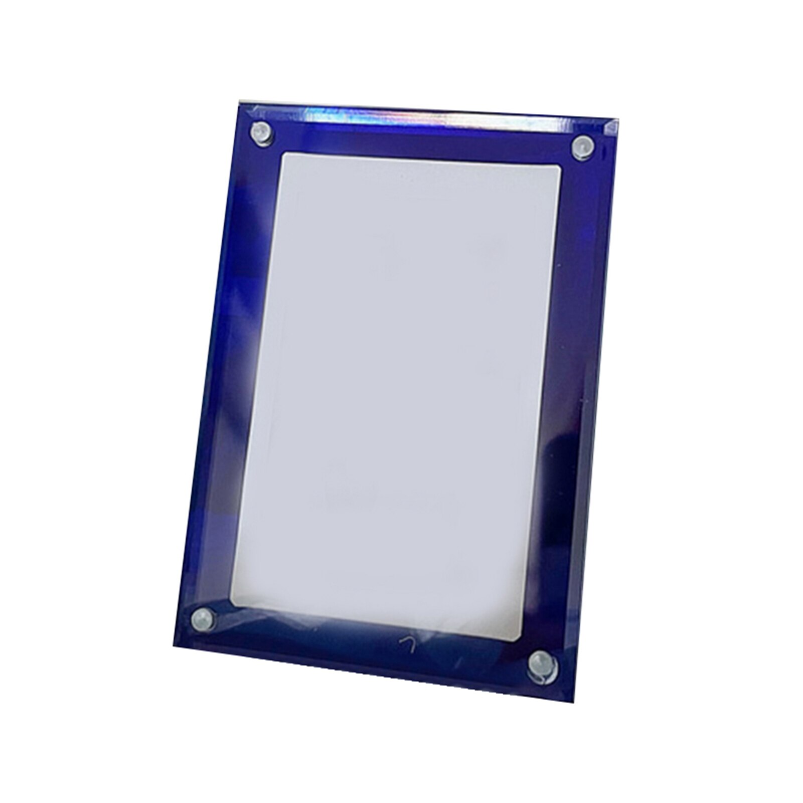 3in Mini Card Collection Photo Protection Holder HD Acrylic Desktop Display Frame Magnetic Album Postcard Souvenir Display Stand: Blue