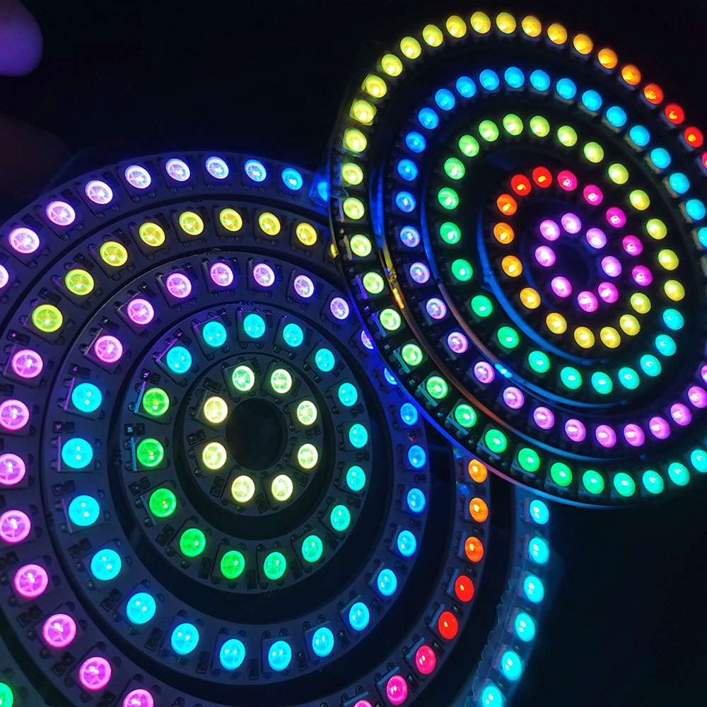 Dc 5V Led Ring Ronde Module 8/16/24/35/45 Pixel Individueel Adresseerbare Ws2812 Rgbic Cirkel Strip Licht Diy Smd5050 Full Color