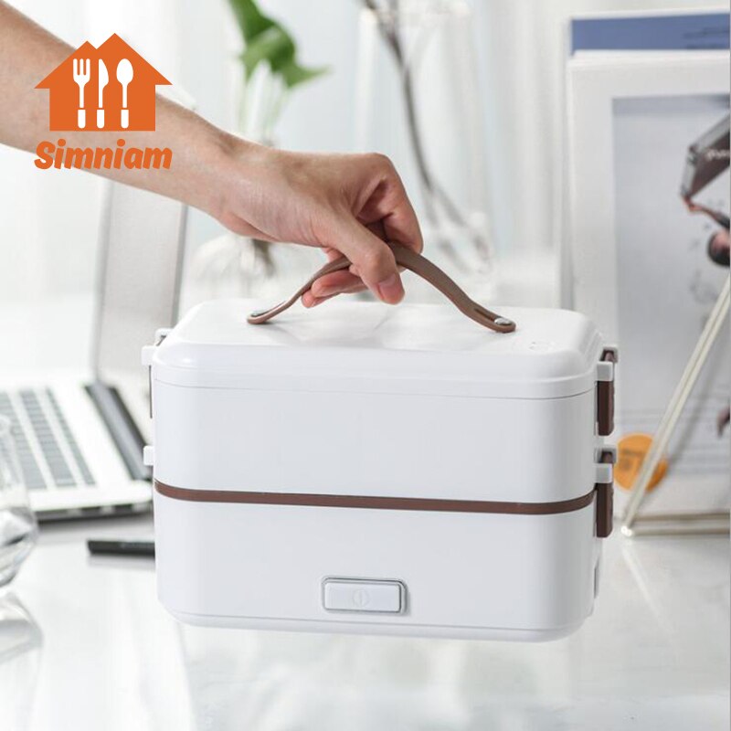 Double-layer Lunch Box Food Container Portable Electric Heating Insulation Dinnerware Food Storage Container Bento Lunch Box